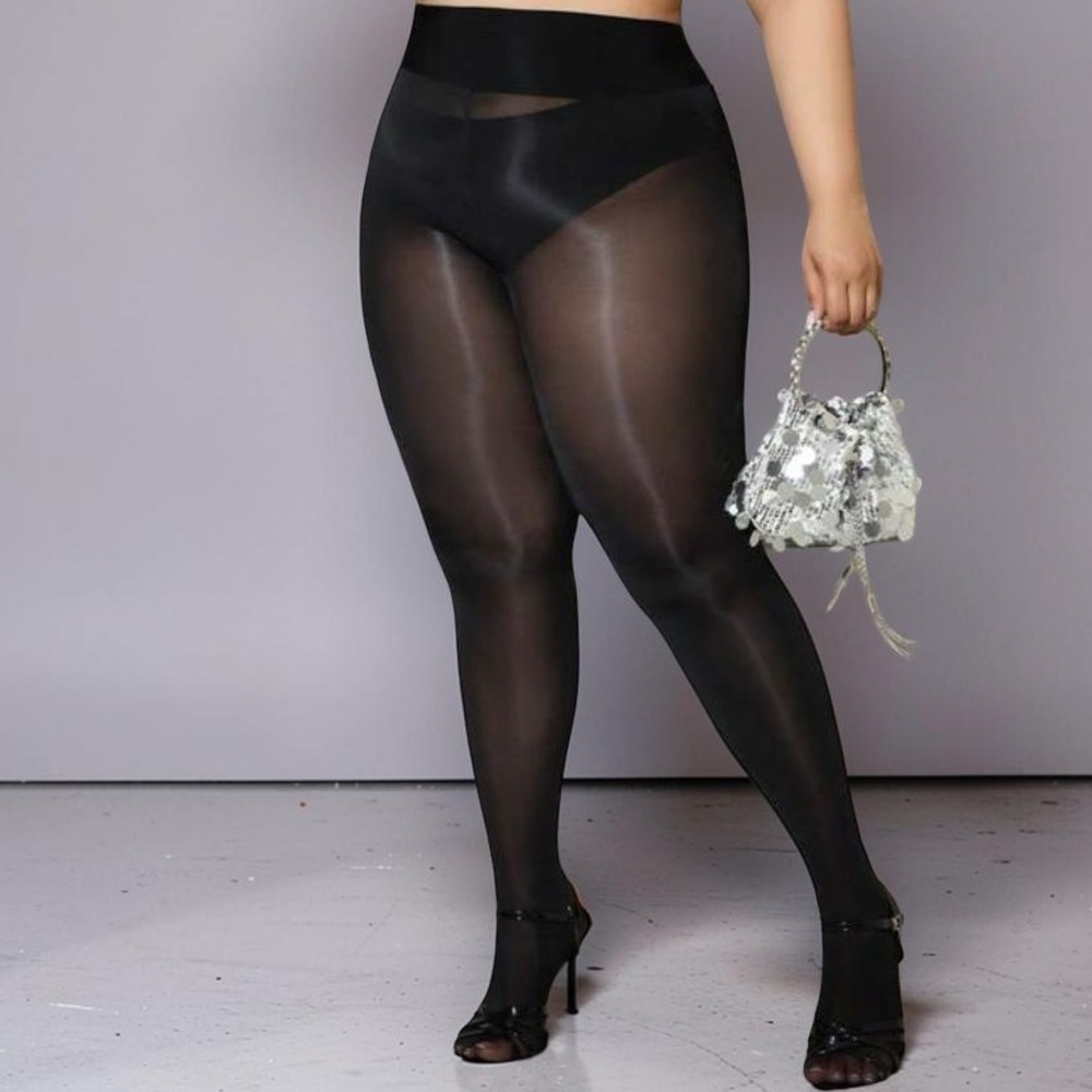 Black Opaque High-Waist Tights